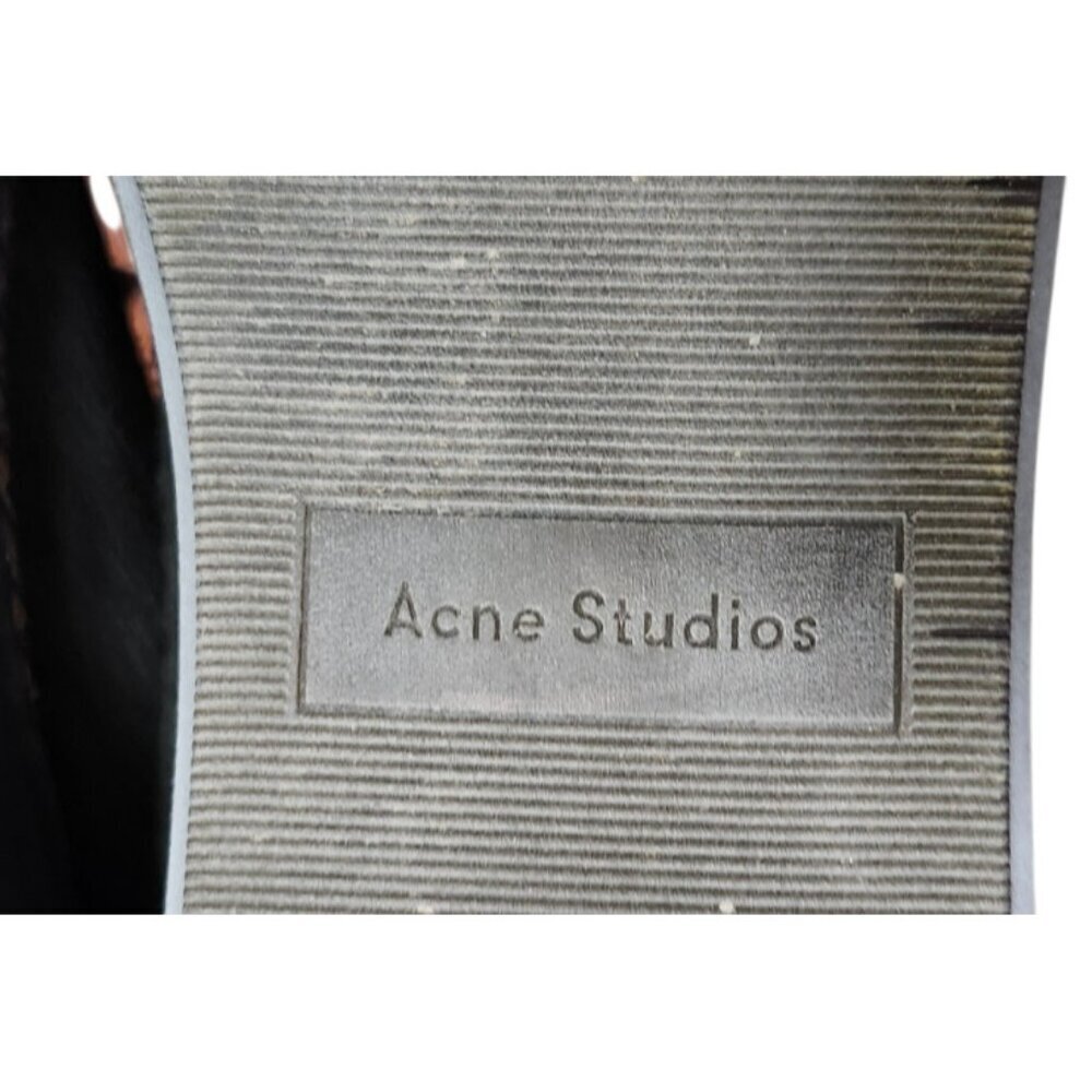 Acne Studios Black Leather Suede Low Top Sneakers Men EU 42 Lace Up Minimalist - Picture 11 of 13